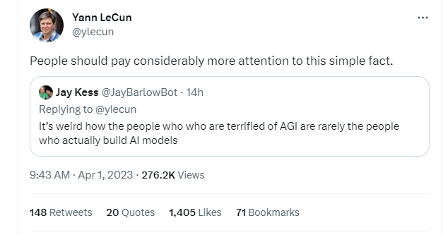 (Tweet from Yann LeCun.)